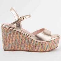 Schuhe Damen Leinen-Pantoletten mit gefloch Montevita 103015 Gold