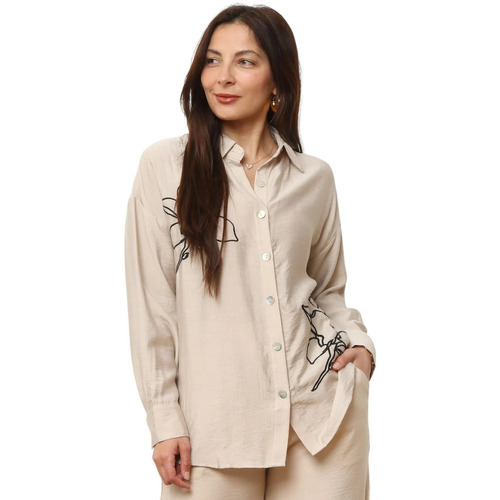 Kleidung Damen Hemden La Modeuse 74555_P176159 Beige