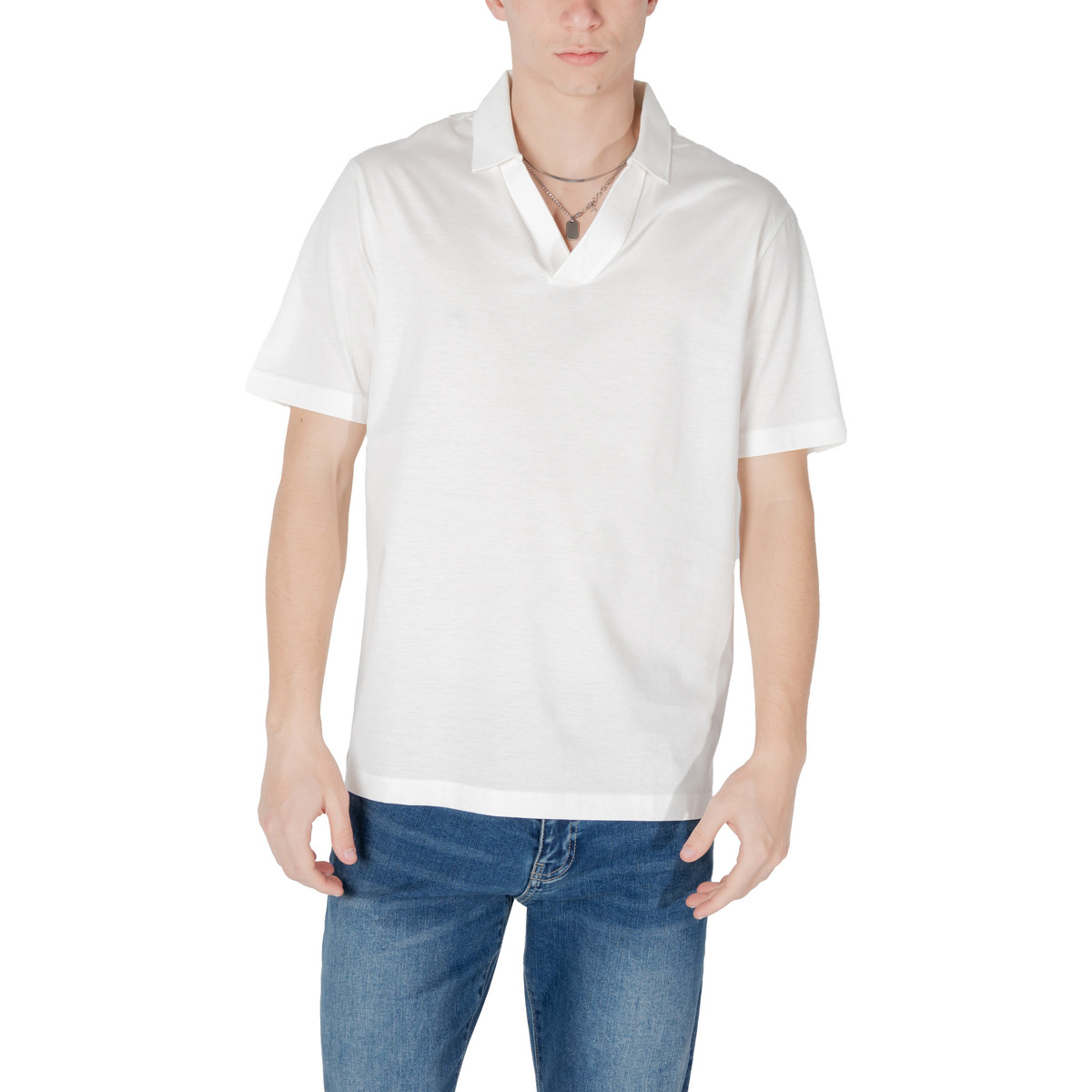 Kleidung Herren Polohemden EAX XM000492 AF10364 Weiss
