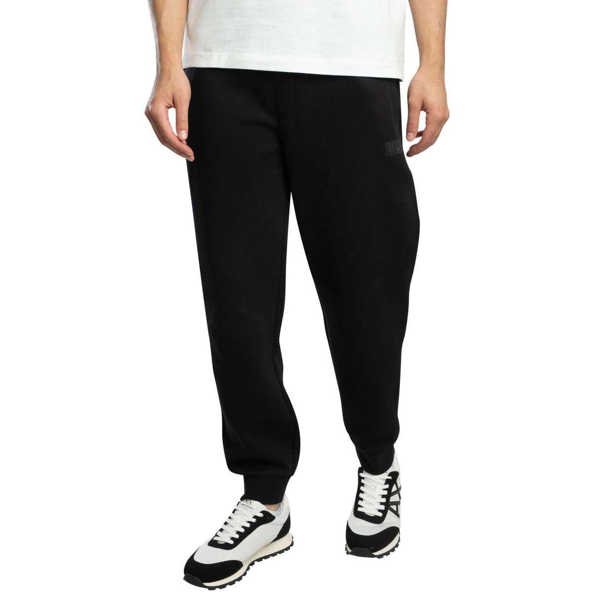 Kleidung Herren Jogginghosen EAX Jogginghose mit geprägtem Logo Schwarz