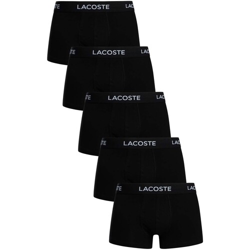 Unterwäsche Herren Boxershorts Lacoste 5er-Pack Boxershorts aus Baumwollstretch Schwarz