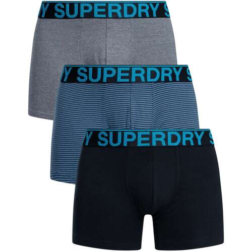 Unterwäsche Herren Boxershorts Superdry 3er-Pack Boxershorts aus Bio-Baumwolle Blau