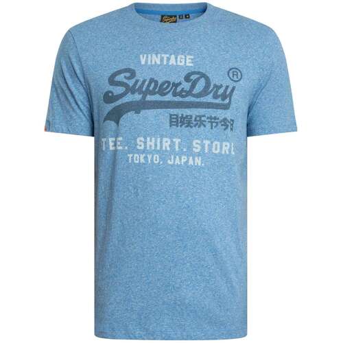 Kleidung Herren T-Shirts Superdry Klassisches, entspanntes T-Shirt mit Vintage-Logo Blau