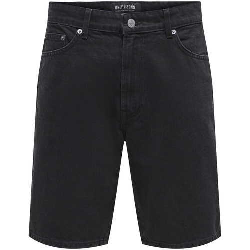 Kleidung Herren Straight Leg Jeans Only & Sons  Shorts FADE Jeans-Shorts Schwarz