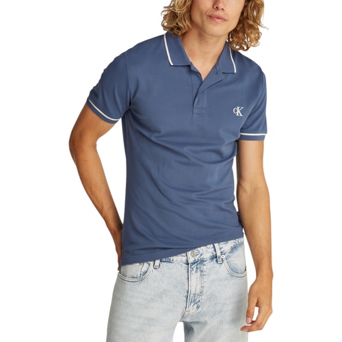 Kleidung Herren Polohemden Calvin Klein Jeans TIPPING SLIM POLO J30J315603L1C Blau