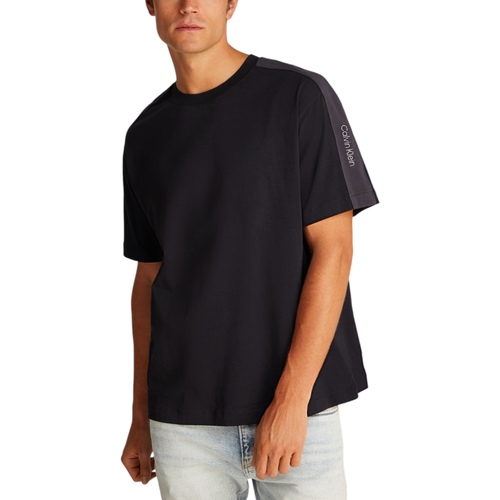 Kleidung Herren Langärmelige Polohemden Calvin Klein Jeans LOGO TAPE TEE J30J327237 Schwarz