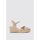 Schuhe Damen Leinen-Pantoletten mit gefloch Refresh 172639 Beige