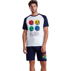 Kleidung Herren Pyjamas/ Nachthemden Admas Pyjama Shorts T-Shirt The Dark Side Star Wars Blau