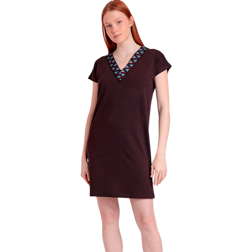 Kleidung Damen Kleider Admas Strandkleid mit kurzen Ärmeln Sailor Club Braun