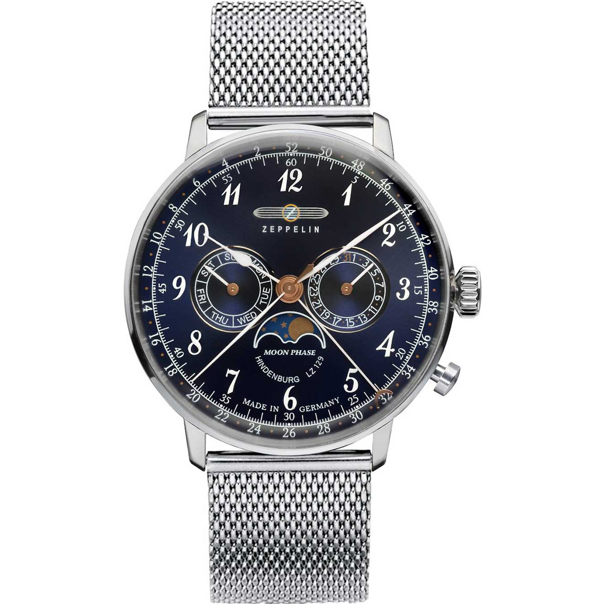 Uhren & Schmuck Herren Armbanduhren Zeppelin 7036M3 Silbern
