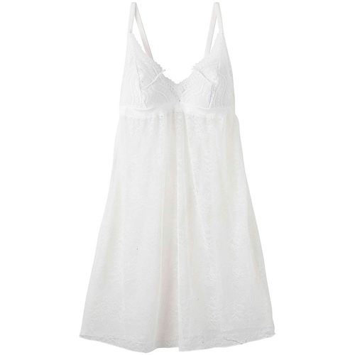 Kleidung Damen Pyjamas/ Nachthemden Pomm'poire Nuisette femme  Pièce Montée Weiss
