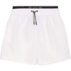 Kleidung Herren Badeanzug /Badeshorts Ea7 Emporio Armani Double Waistband Swim Shorts White Weiss