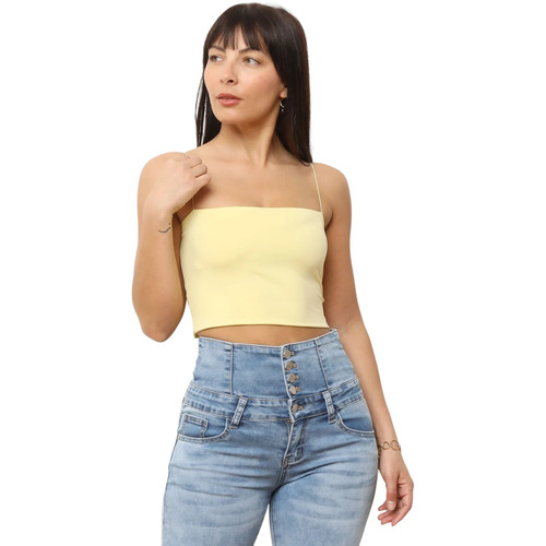 Kleidung Damen Tops / Blusen La Modeuse 75047_P177396 Gelb