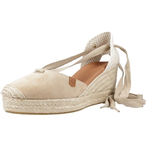 Schuhe Damen Leinen-Pantoletten mit gefloch Popa KLORENA Beige