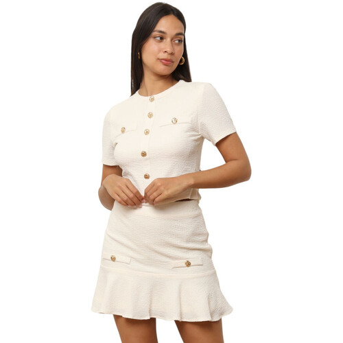 Kleidung Damen Tops / Blusen La Modeuse 74838_P176779 Beige