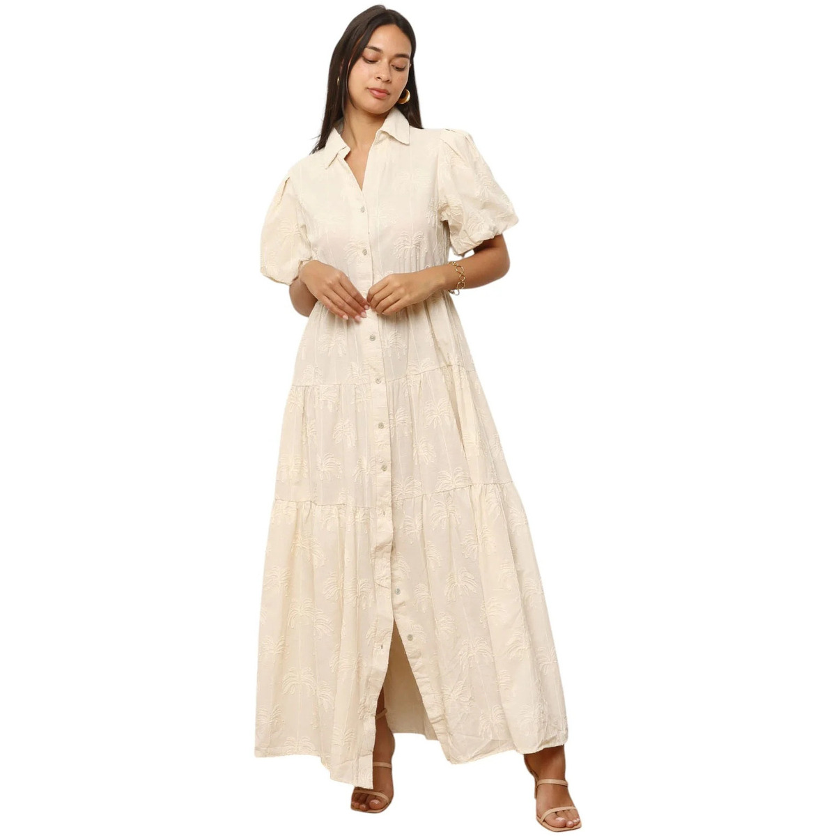 Kleidung Damen Kleider La Modeuse 74897_P176865 Beige