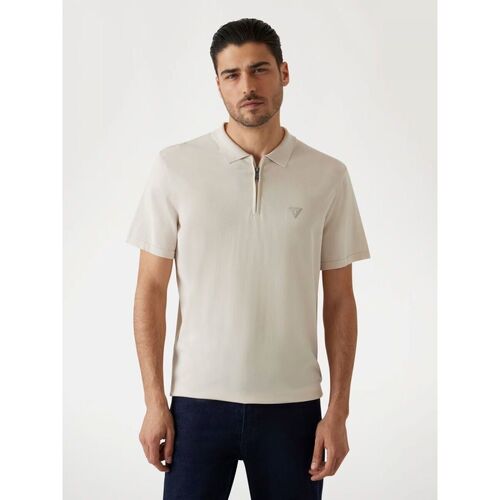Kleidung Herren T-Shirts & Poloshirts Guess M4YR00 Z3DM0 DANE TECH POLO-G1I6 DREAMY MOON Beige