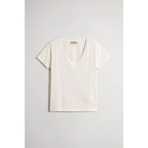Kleidung Damen T-Shirts & Poloshirts Woolrich WWTE0108FR Weiss