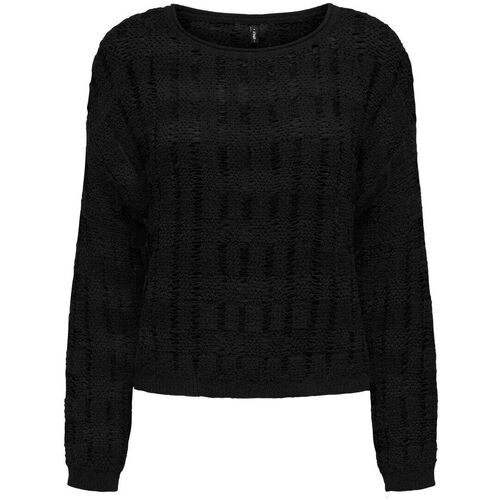Kleidung Damen Pullover Only 15339536 CAPRI LS O-NECK-BLACK Schwarz