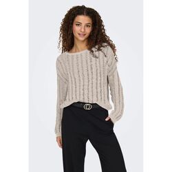 Kleidung Damen Pullover Only 15339536 CAPRI LS O-NECK-PUMICE STONE Beige