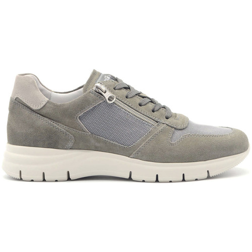 Schuhe Herren Sneaker NeroGiardini sneaker camoscio e tessuto Grau