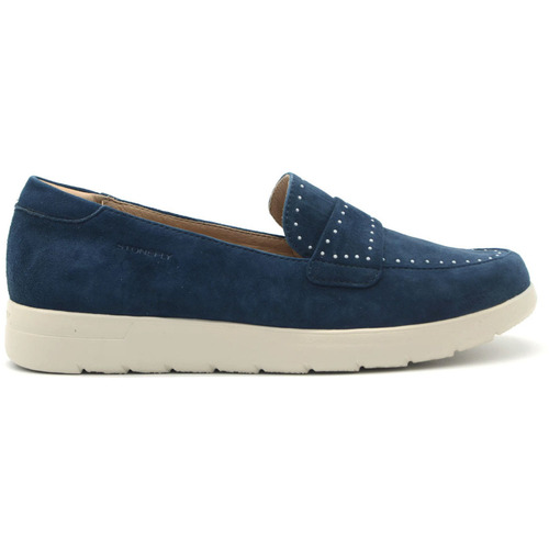 Schuhe Damen Slipper Stonefly Saryn 12 mocassino in camoscio Blau
