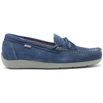 Schuhe Herren Slipper Melluso Walk mocassino barca in camoscio Blau