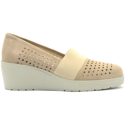 Melluso Walk slip on in camoscio con zeppa Beige