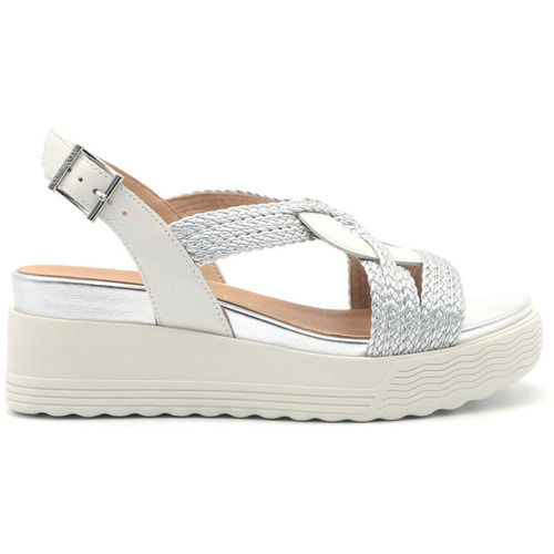 Schuhe Damen Sandalen / Sandaletten Stonefly Parky 24 sandalo con zeppa Silbern