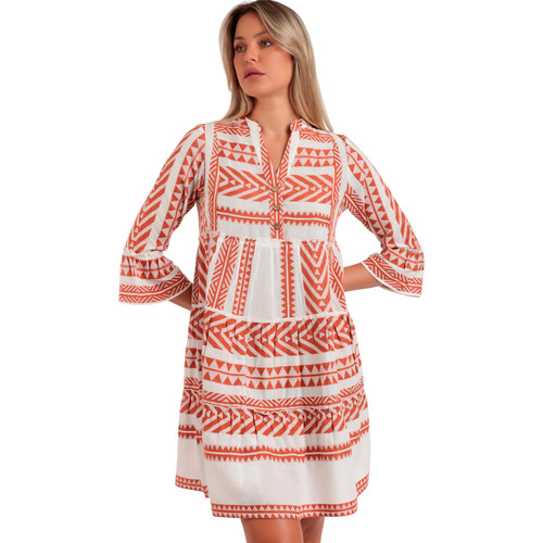 Kleidung Damen Kleider Admas Sommerkleid mit Dreiviertel-Ärmeln Sicilia Orange