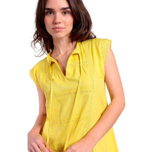 Admas Strandkleid mit kurzen Ärmeln Milos Gelb