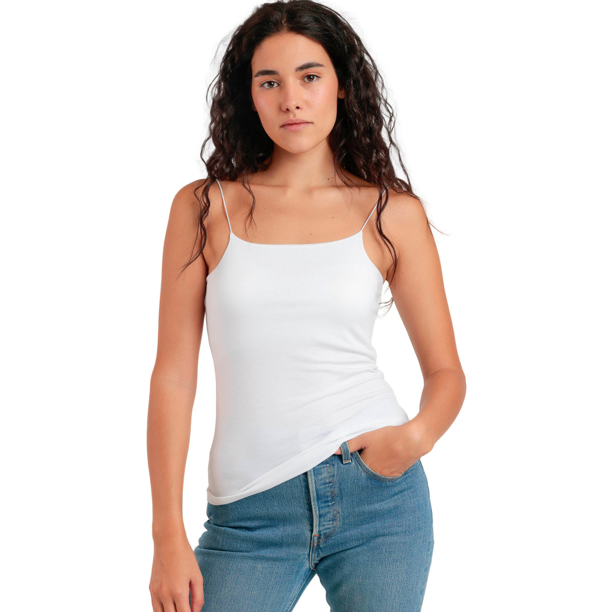 Kleidung Damen Tops Admas Top mit dünnen Trägern Invisible Weiss