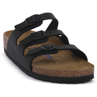 Schuhe Damen Pantoffel BIRKENSTOCK FLORIDA BLK CALZ S Schwarz