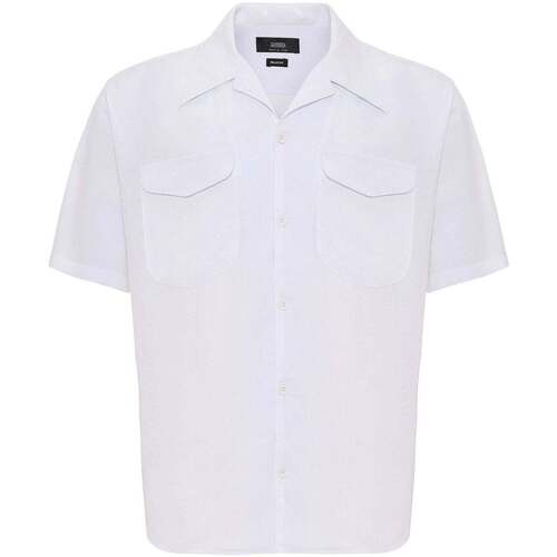 Kleidung Herren Kurzärmelige Hemden Antioch Lapel Collar Shirt Weiss