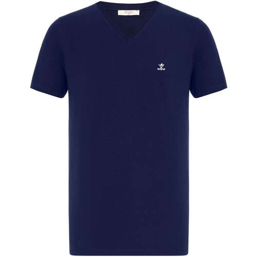 Kleidung Herren T-Shirts Antioch Benard V-Neck Regular Fit Basic T-Shirt Marine