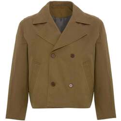Kleidung Herren Mäntel Antioch Clarimonds Cropped Double Breasted Trench Coat Kaki