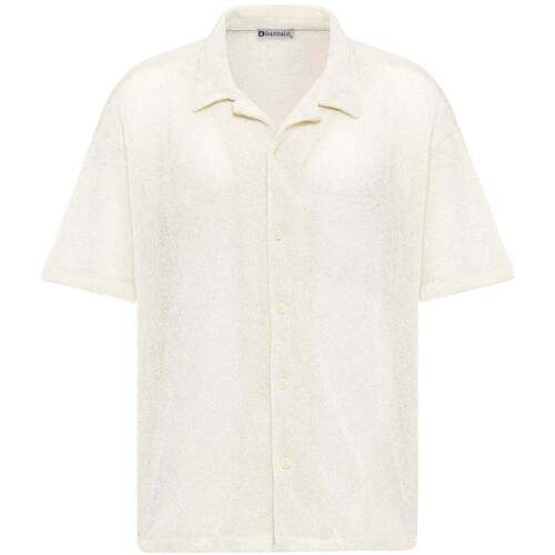 Kleidung Herren Langärmelige Hemden Dandalo Joris Oversize Lapel Collar Short Sleeve Shirt Weiss