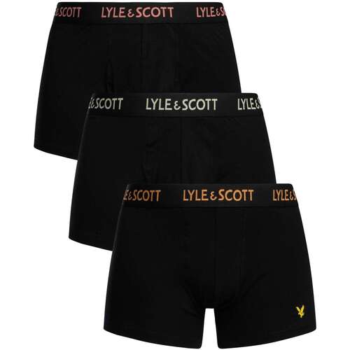 Unterwäsche Herren Boxershorts Lyle & Scott 3er Pack Barclay Trunks Schwarz