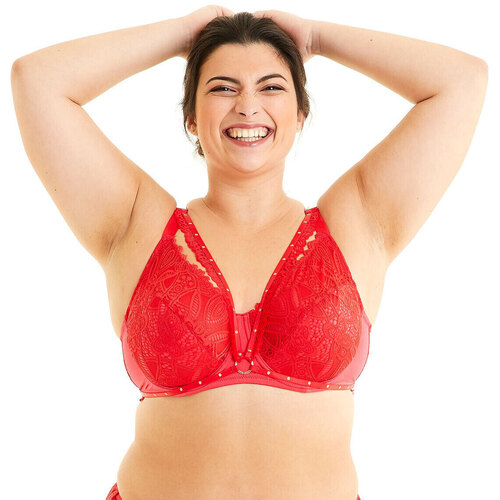 Unterwäsche Damen Schwangerschafts- und Still-BHs Pomm'poire Soutien-gorge grand maintien femme  Saltimbanque Rot