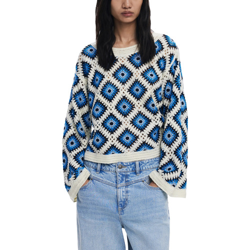 Kleidung Damen Pullover Desigual JERS_DEMIS 25SWJF25 Weiss