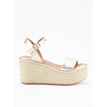 Schuhe Damen Leinen-Pantoletten mit gefloch Popa 36769 Gold
