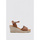 Schuhe Damen Leinen-Pantoletten mit gefloch Sandra Fontan LINNO Braun
