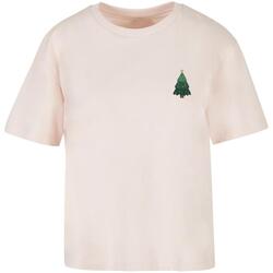 Kleidung Damen T-Shirts Merchcode T-shirt femme  Christmas Holly Jolly Mood Rosa