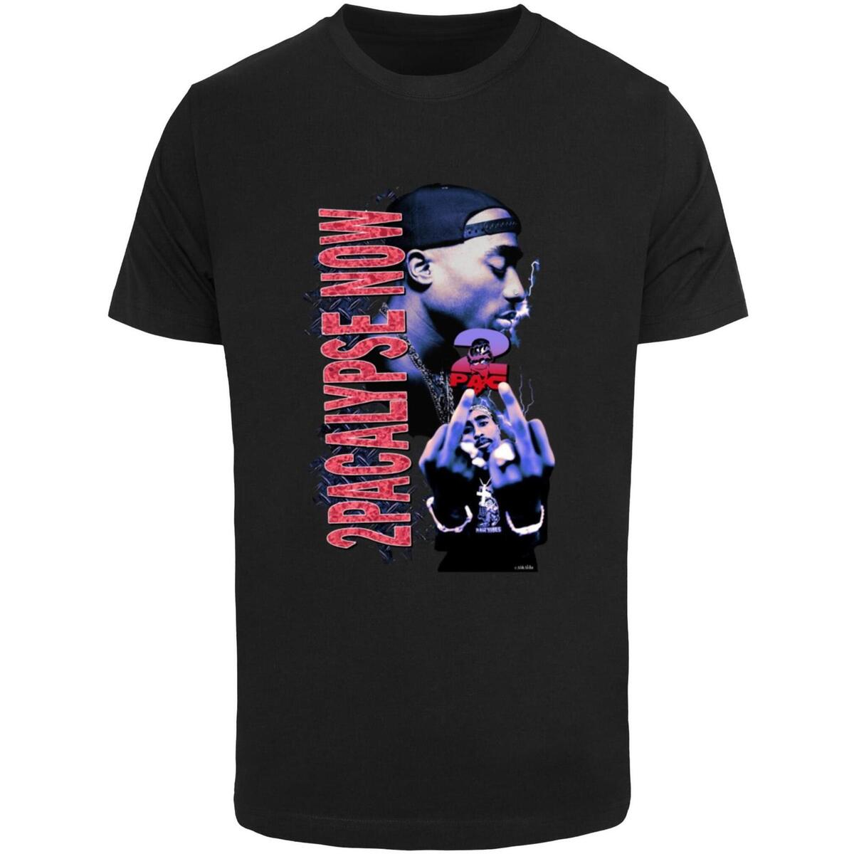 Kleidung Herren T-Shirts Merchcode T-shirt  2pac 2Pacalypse Now Retro Schwarz