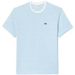 Kleidung Herren T-Shirts & Poloshirts Lacoste Striped Heavy Cotton T-Shirt White/Blue Weiss