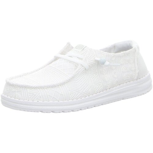 Schuhe Damen Slipper HEYDUDE Schnuerschuhe Wendy Crochet Lace HD43112-100 Weiss