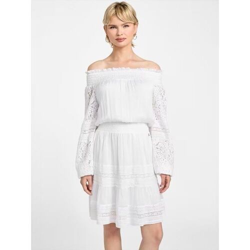 Kleidung Damen Kleider Guess W5GK24 WE550-G011 Weiss