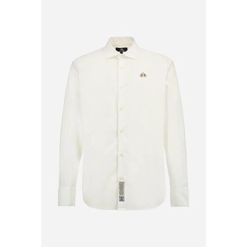 Kleidung Herren Langärmelige Hemden La Martina MAC006 TL141-00001 OPTIC WHITE Weiss