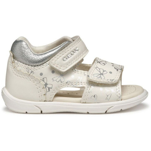 Schuhe Mädchen Sandalen / Sandaletten Geox B Zapito Girl sandalo primo passo Weiss