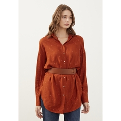 Kleidung Damen Hemden Just Like You Langärmliges Oversize-Shirt Orange